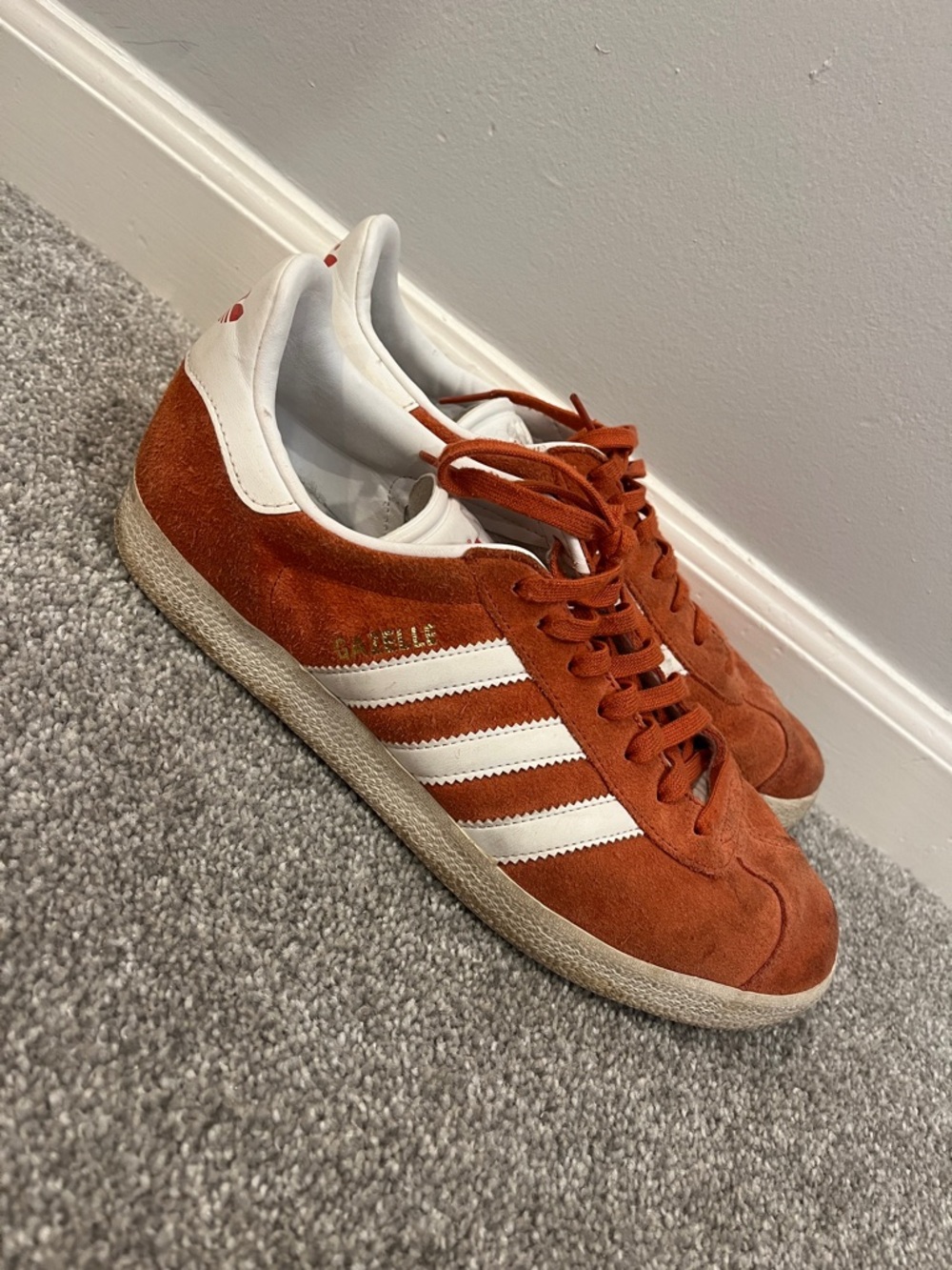 adidas Suede Sneakers in Rust and White